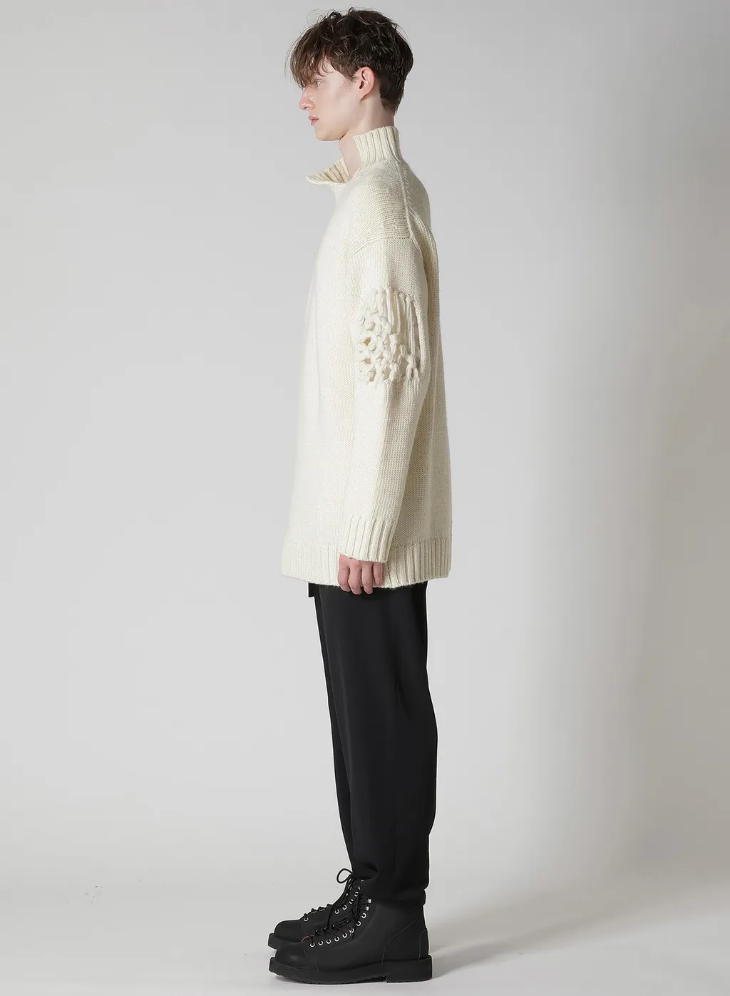 Stitching Macrame Detail High Neck Po