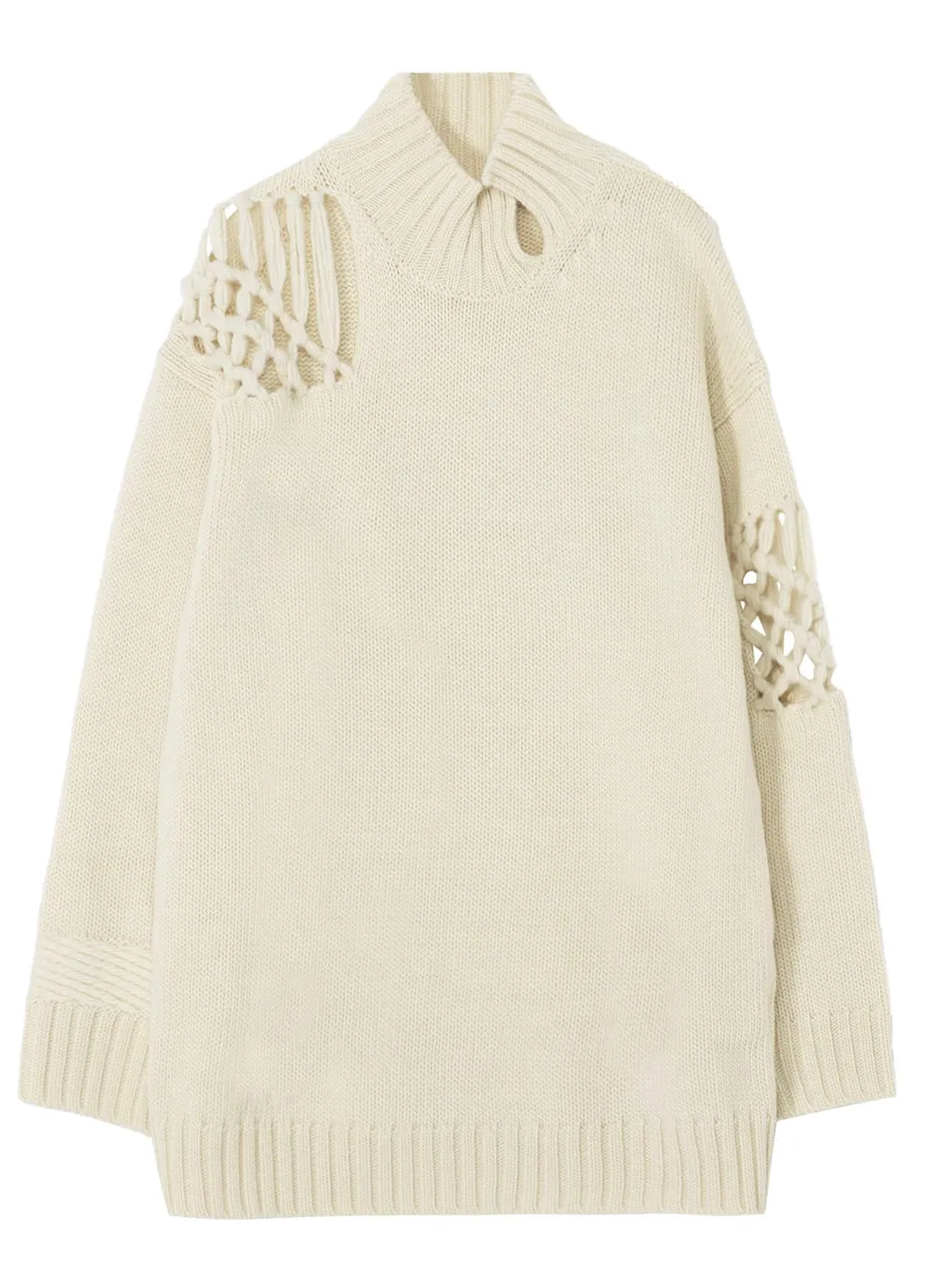 Stitching Macrame Detail High Neck Po