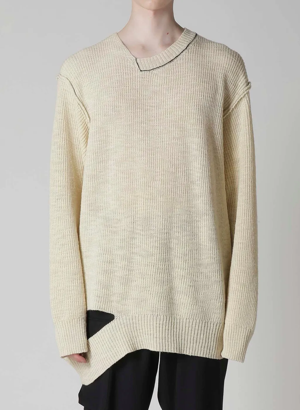 Half Cardigan Asymmetry Neckline Po