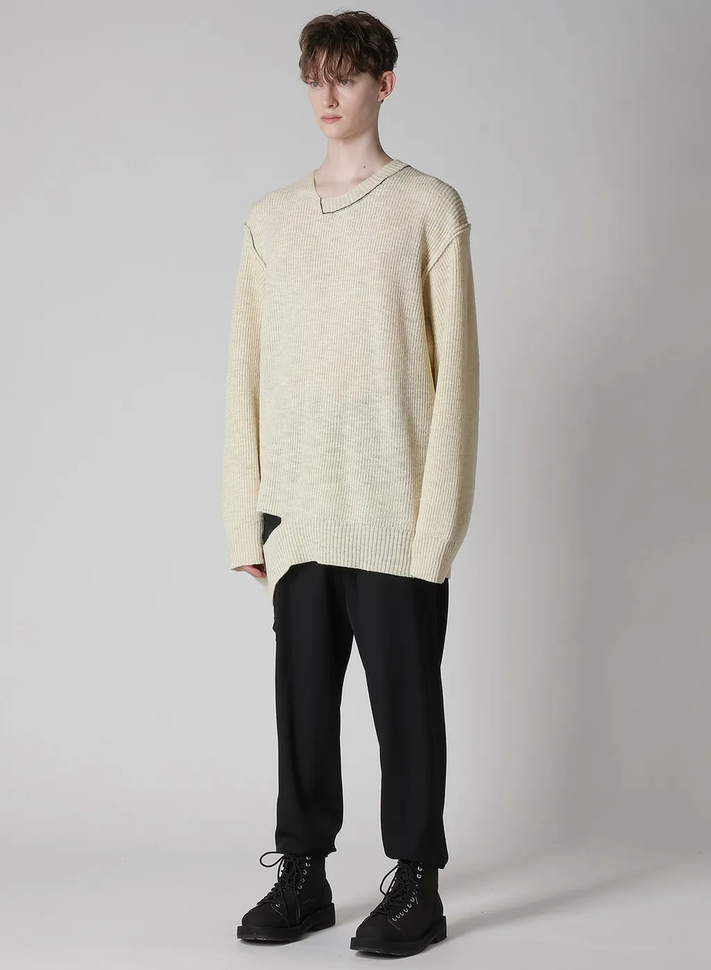 Half Cardigan Asymmetry Neckline Po