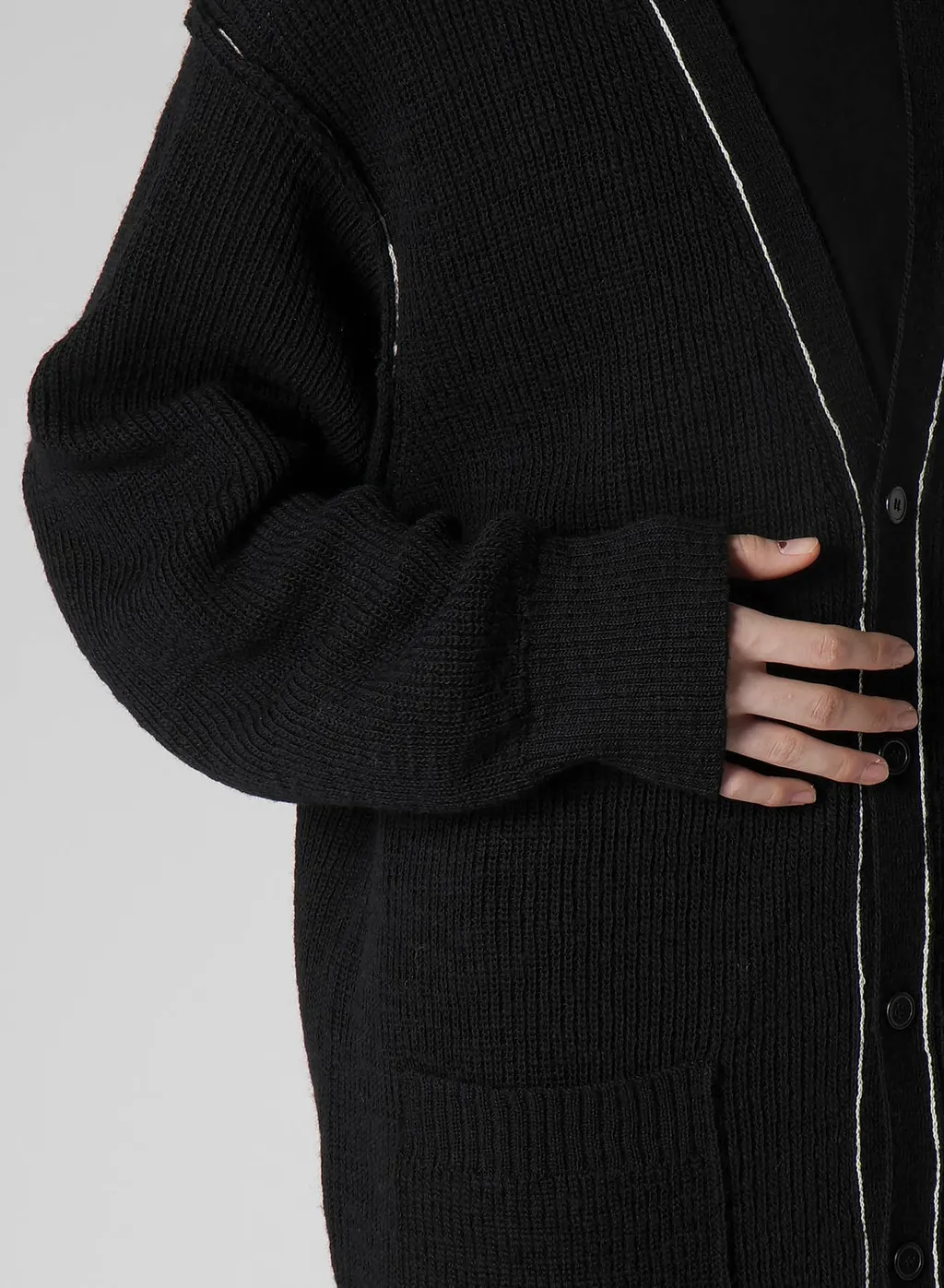 Half Cardigan Slit Detail V Neck Cardigan