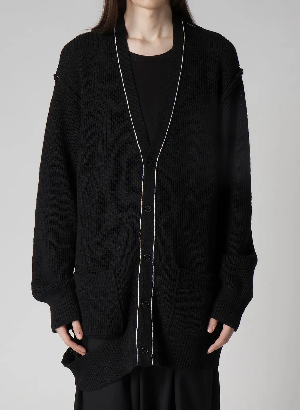 Half Cardigan Slit Detail V Neck Cardigan