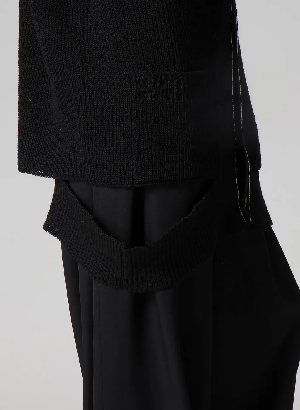 Half Cardigan Slit Detail V Neck Cardigan
