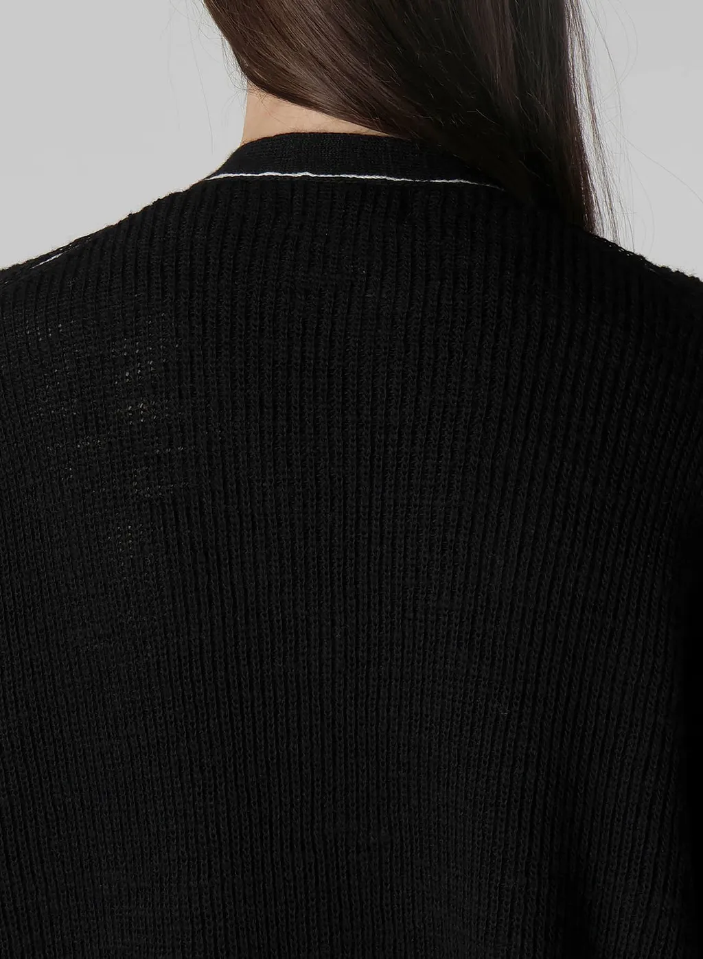 Half Cardigan Slit Detail V Neck Cardigan
