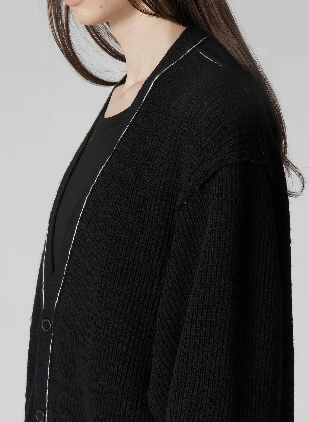 Half Cardigan Slit Detail V Neck Cardigan