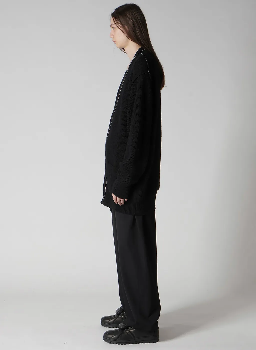 Half Cardigan Slit Detail V Neck Cardigan