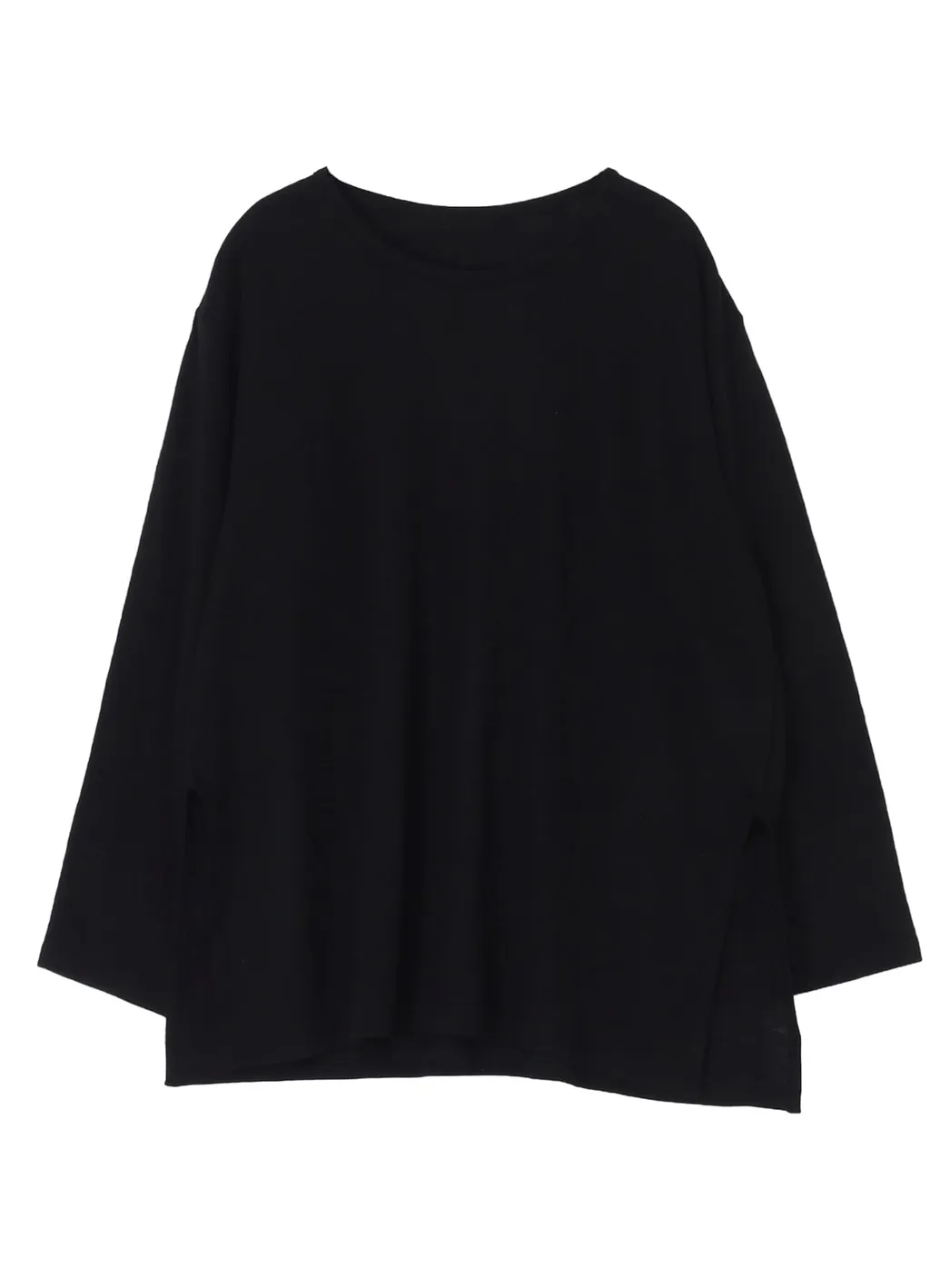 Milling Wool Side Slit Round Neck Long Slv T