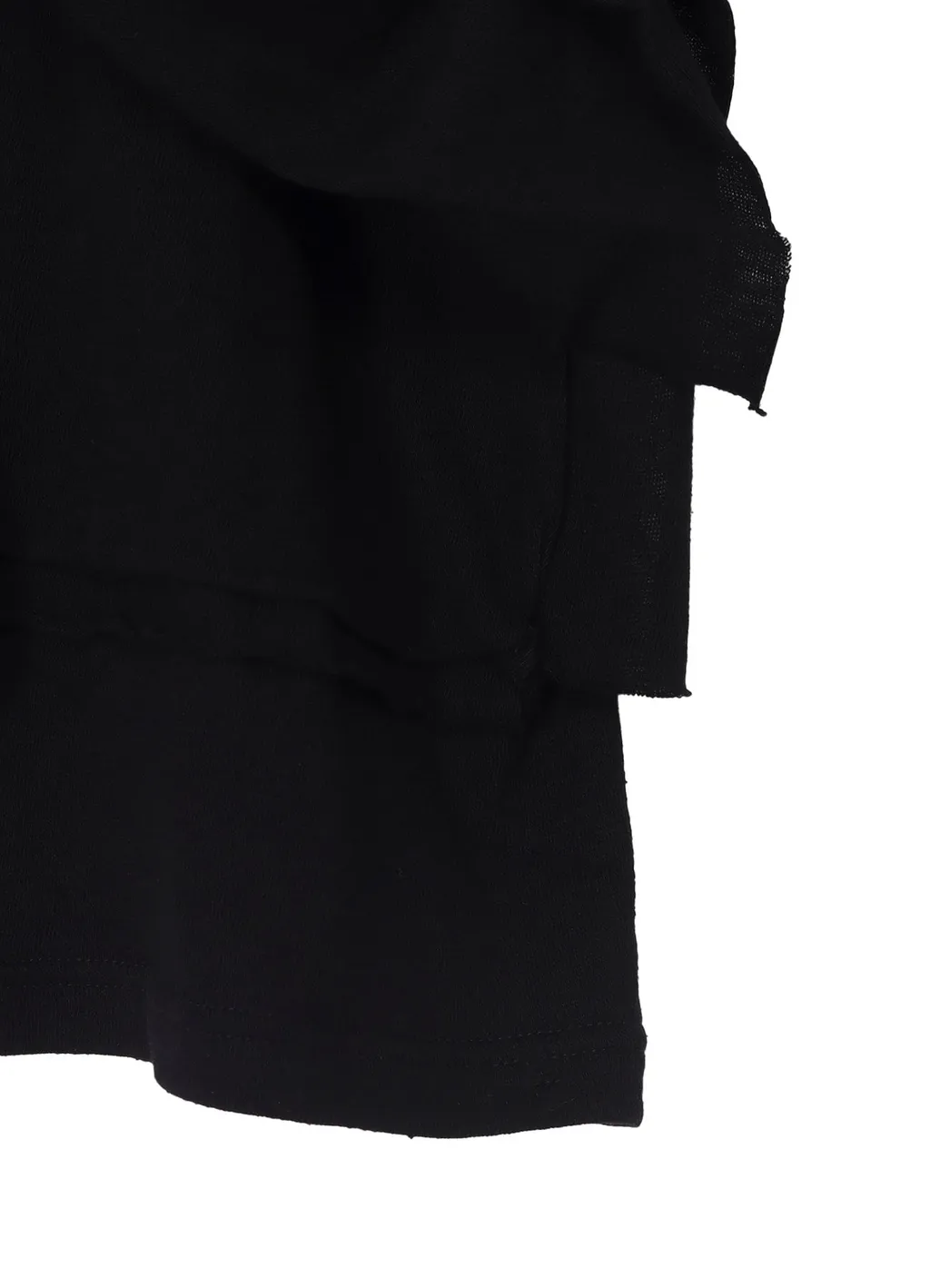 Cotton Silk Noir Gauze Jersey Pocket Detail Long Slv T