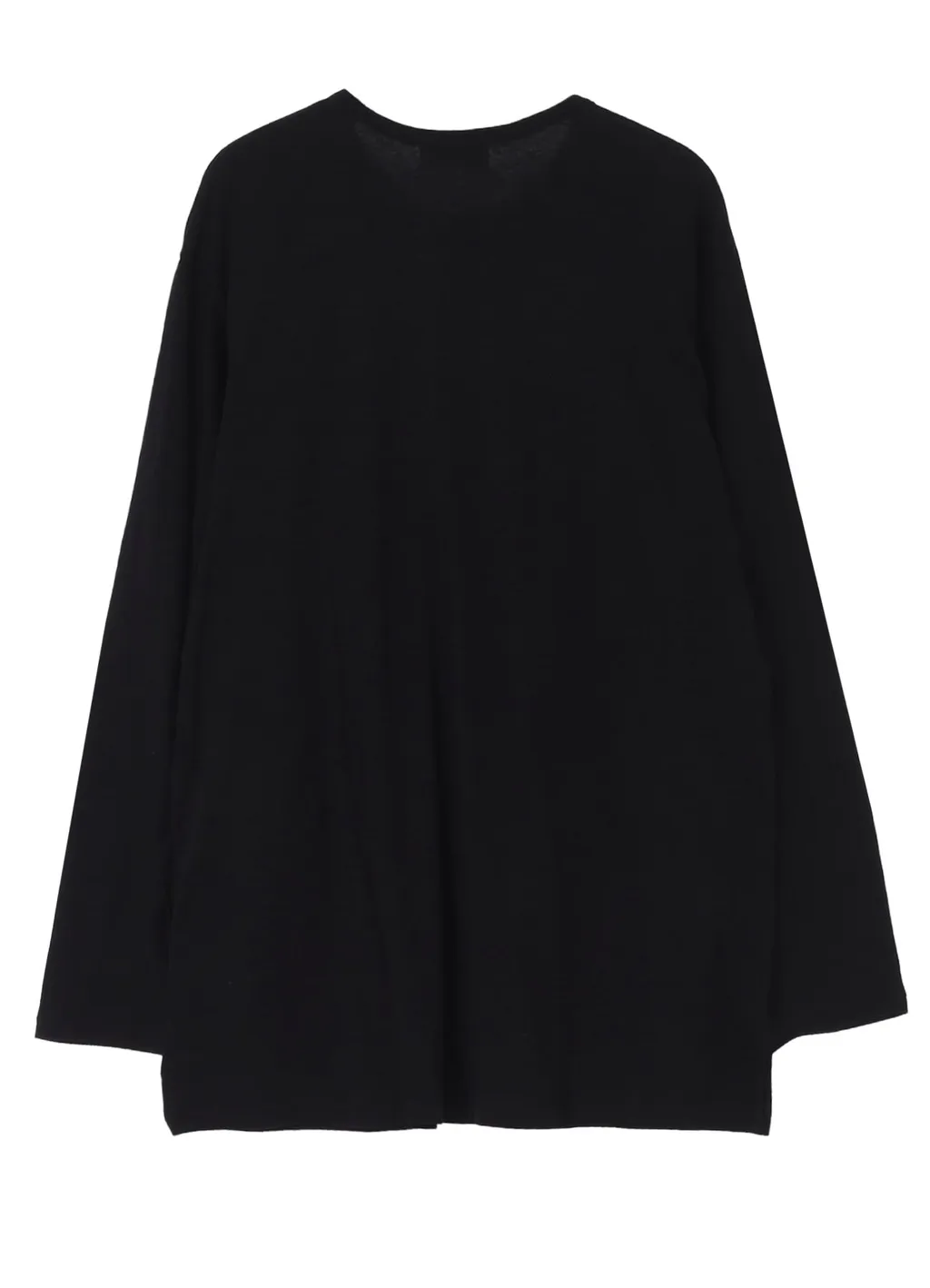 Cotton Silk Noir Gauze Jersey Pocket Detail Long Slv T