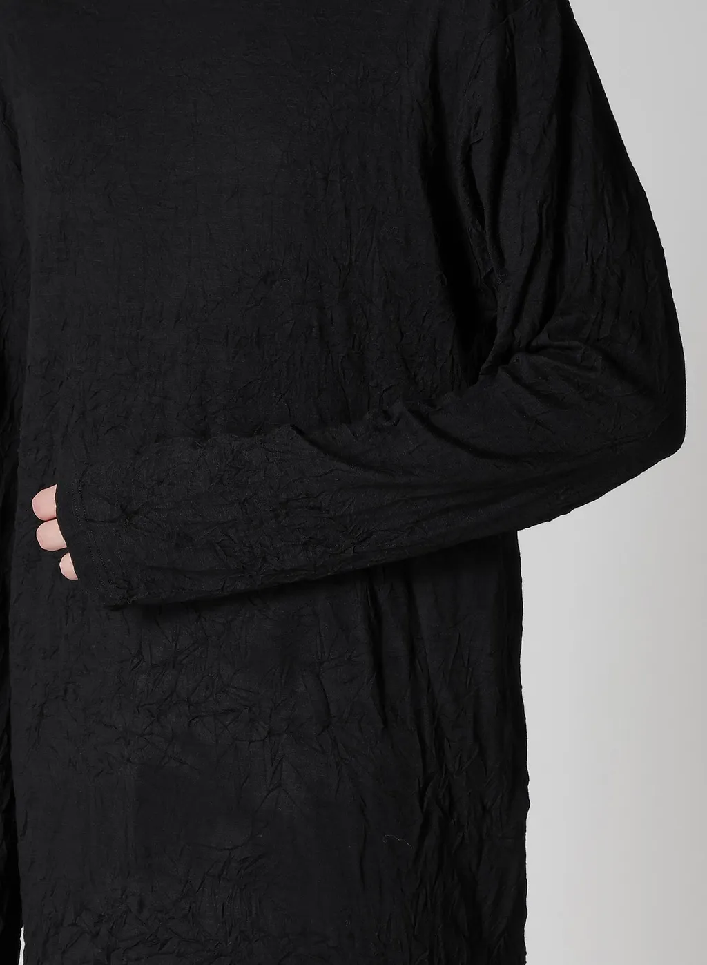 Washable Wool Jersey Round Neck Long Slv T