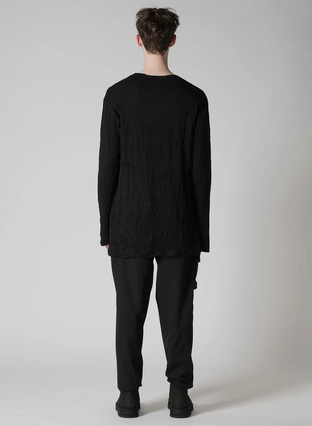 Washable Wool Jersey Round Neck Long Slv T