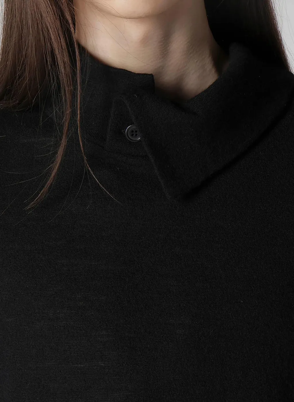 Milling Wool Side Slit High Neck Long Slv T