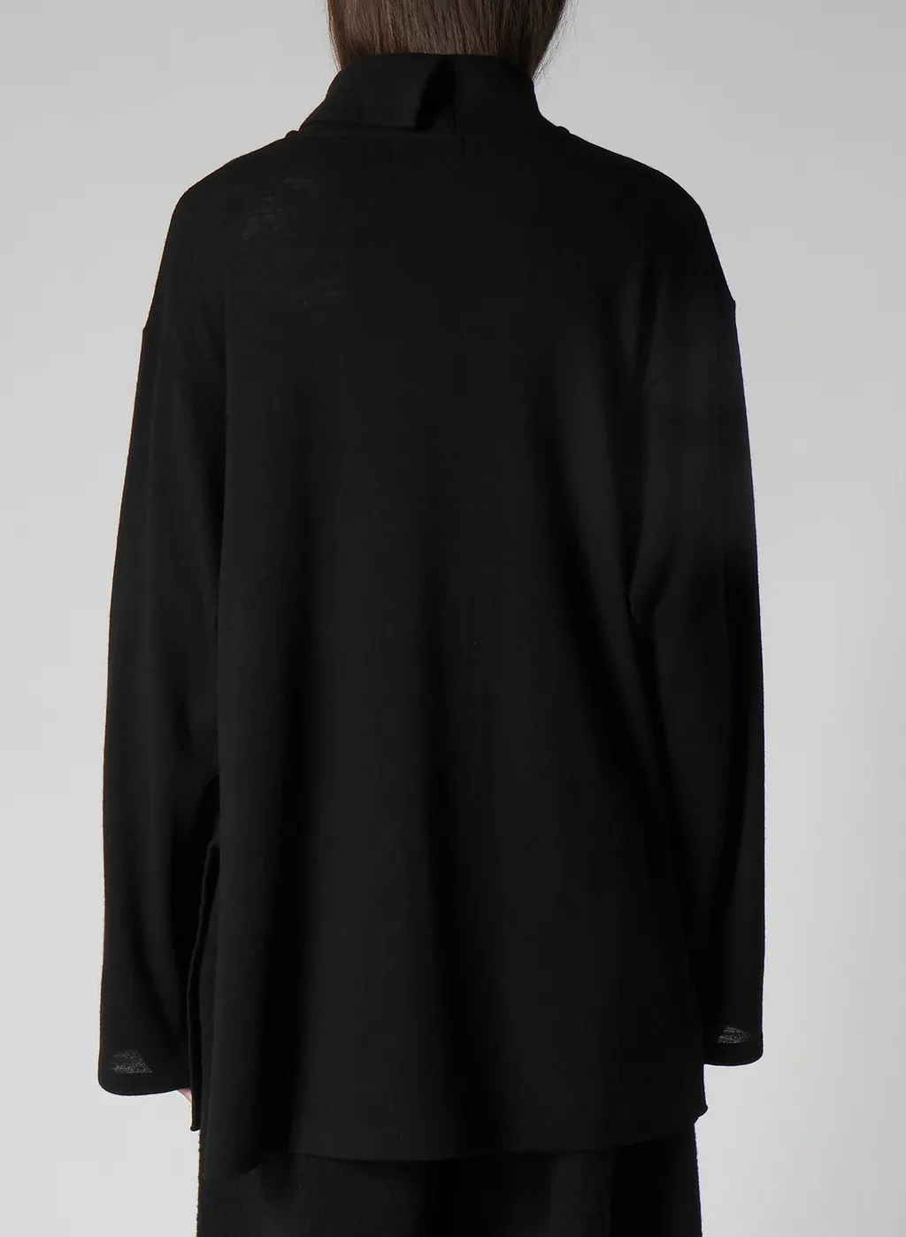 Milling Wool Side Slit High Neck Long Slv T