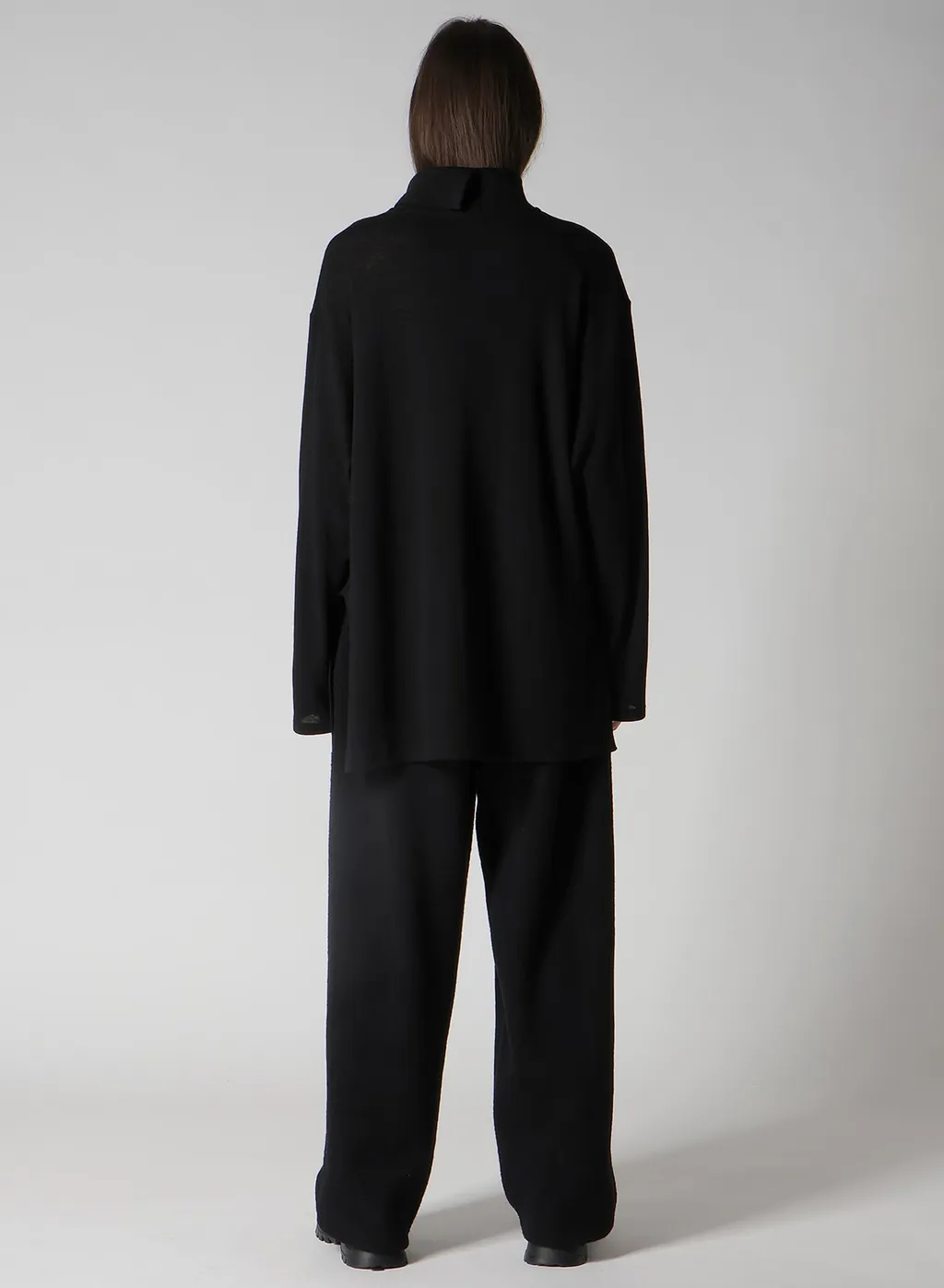 Milling Wool Side Slit High Neck Long Slv T