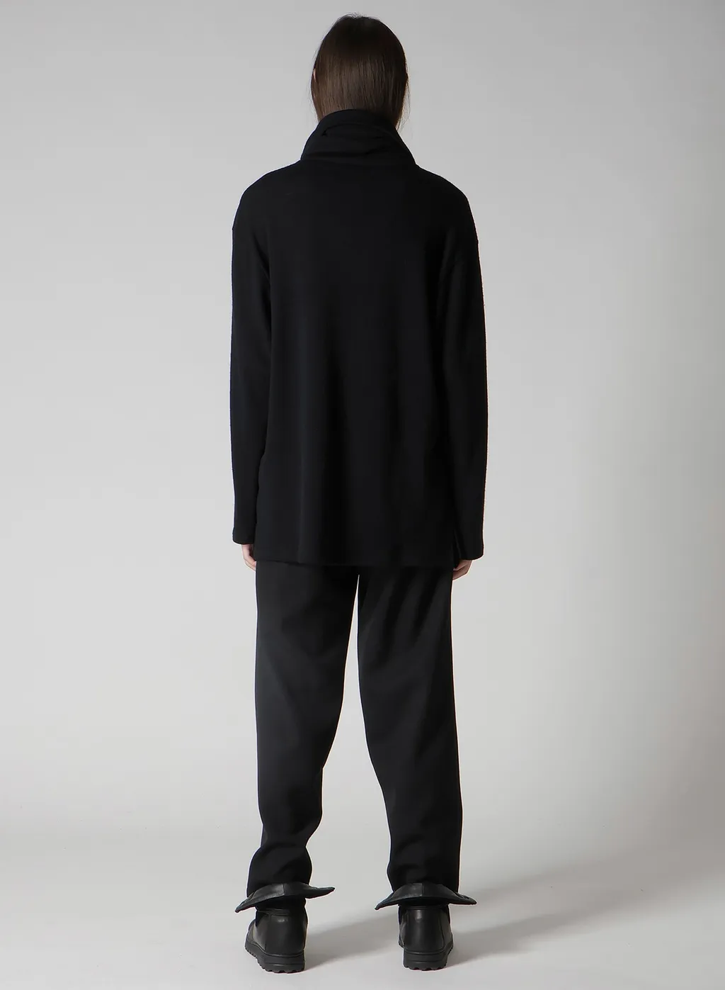 Wool Houndstooth Jacquard High Neck Long Slv T