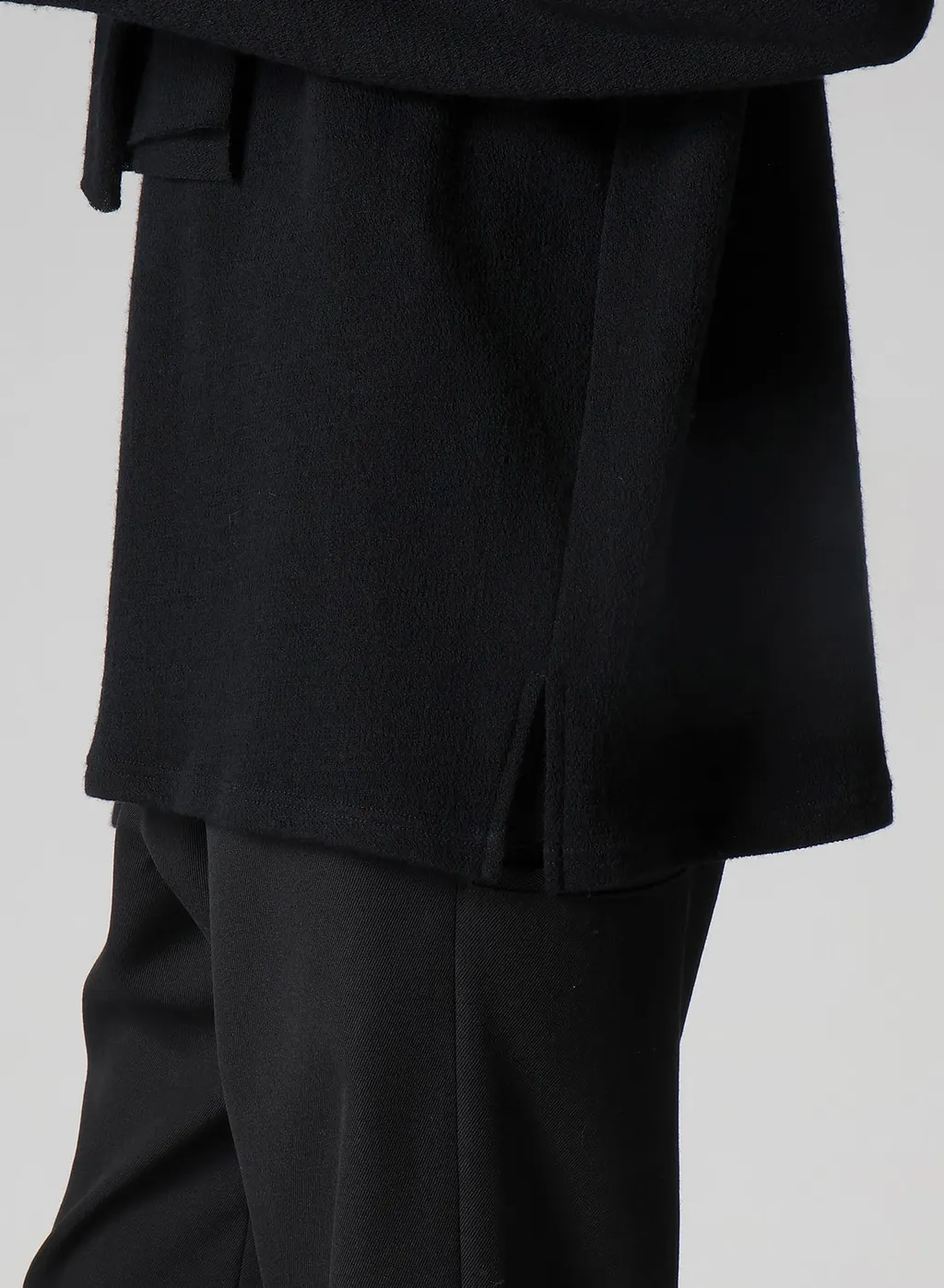 Wool Houndstooth Jacquard Henley Neck Hood T
