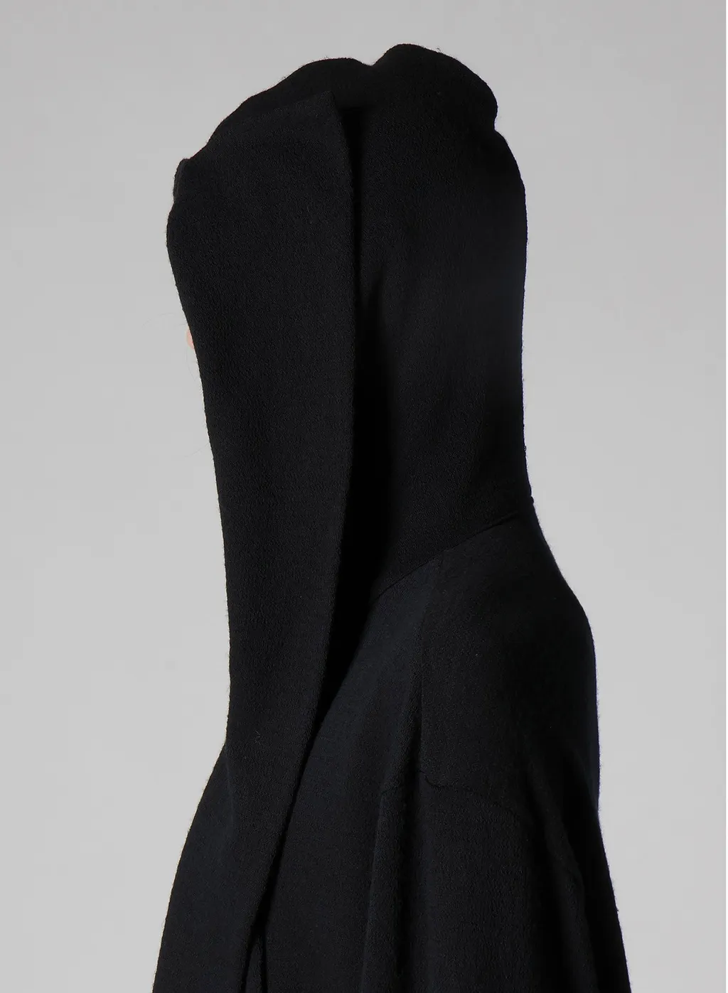 Wool Houndstooth Jacquard Henley Neck Hood T