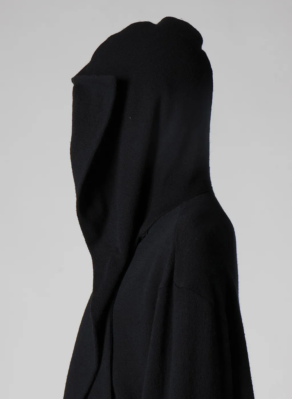 Wool Houndstooth Jacquard Henley Neck Hood T