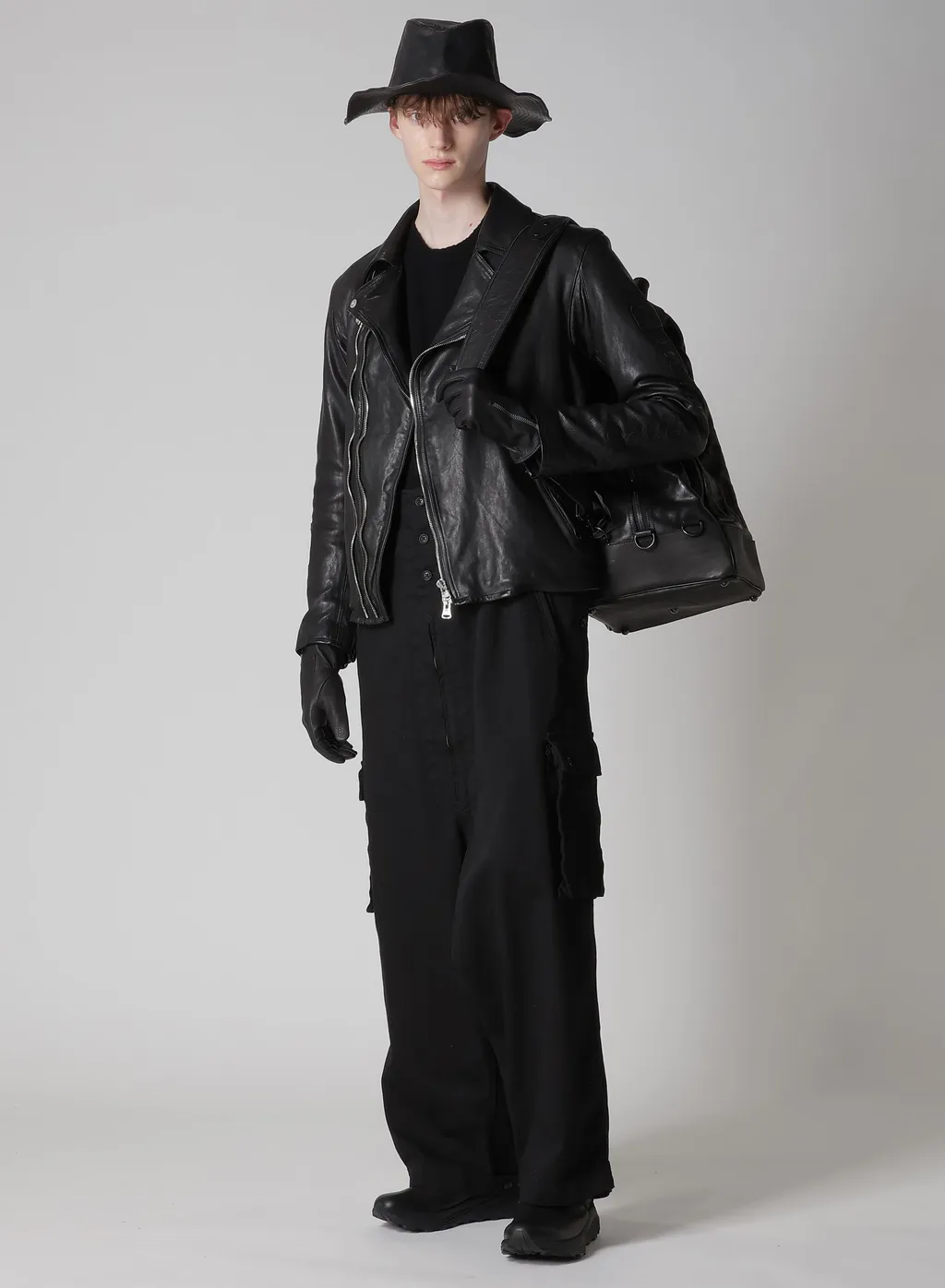 Deer Skin Black Zip Gloves