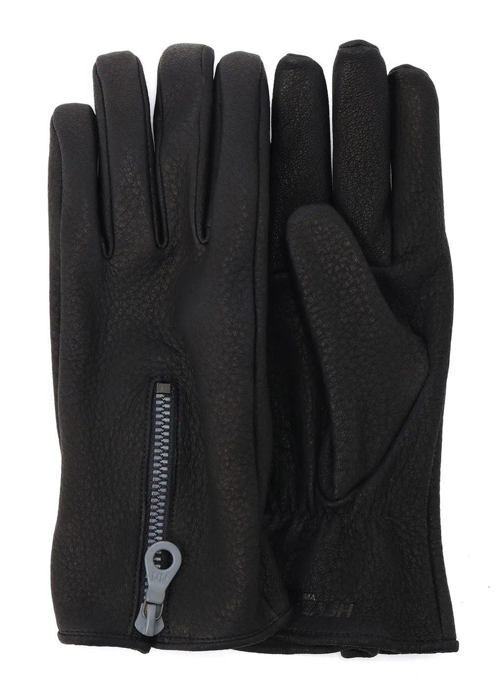 Deer Skin Black Zip Gloves