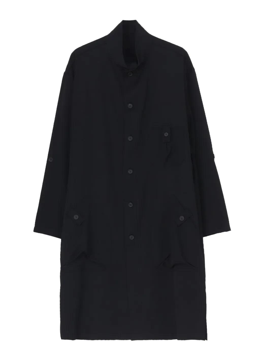 Wool Gabardine Long Shirt Coat