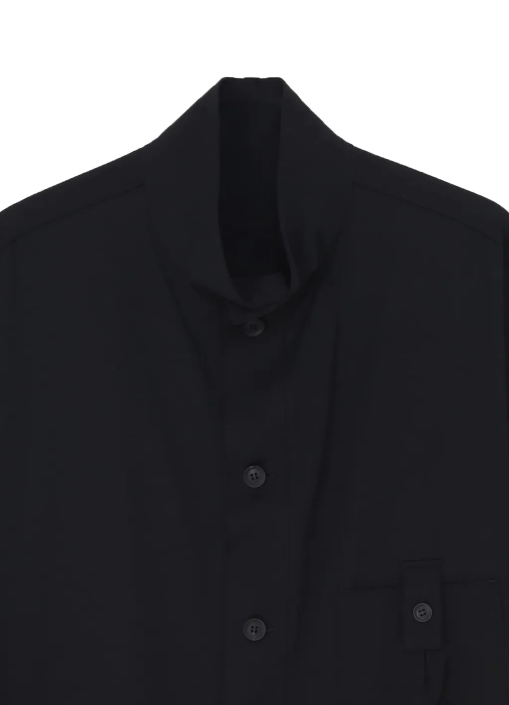 Wool Gabardine Long Shirt Coat