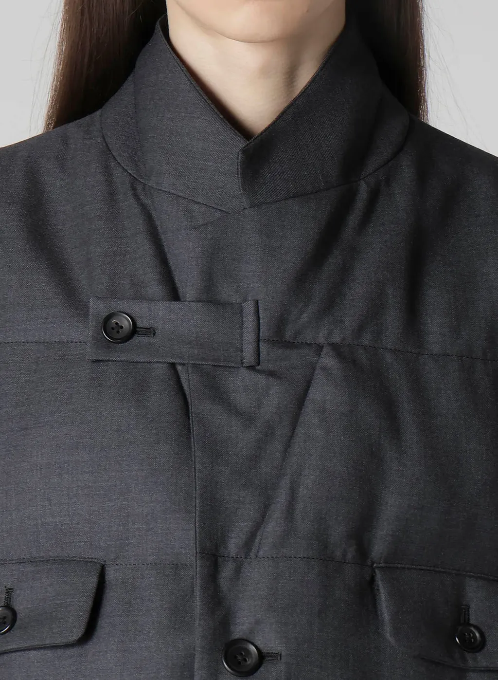3 Buttons Horizontal Padded Jacket