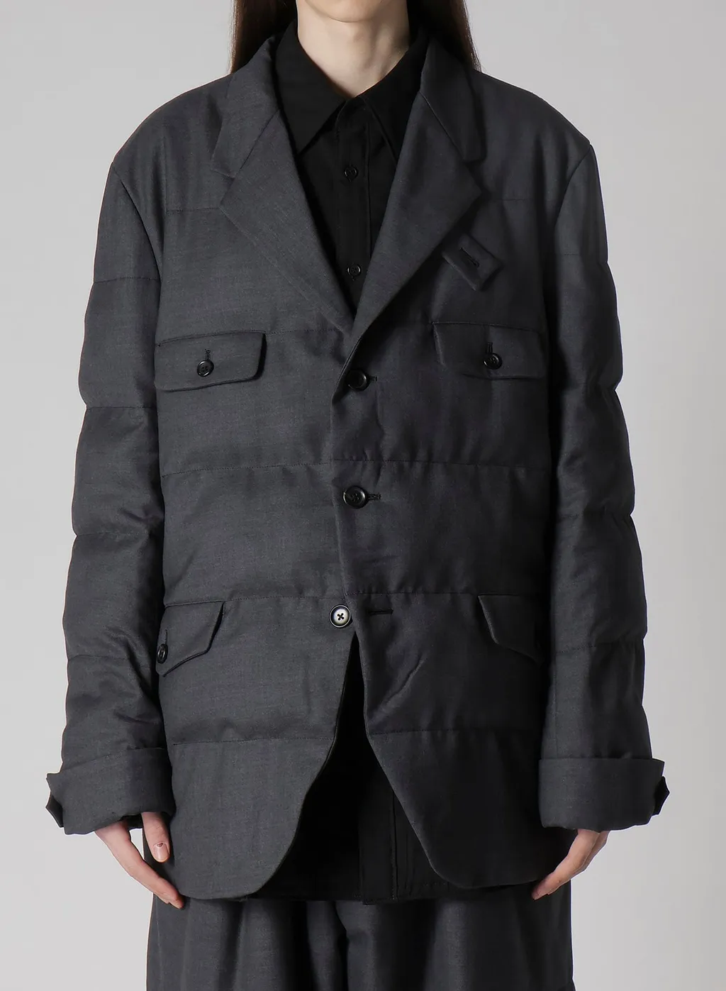 3 Buttons Horizontal Padded Jacket