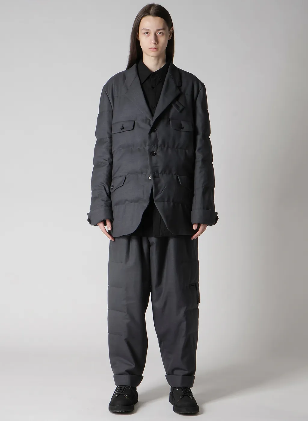3 Buttons Horizontal Padded Jacket