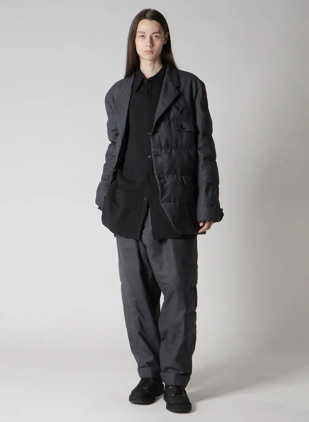 3 Buttons Horizontal Padded Jacket