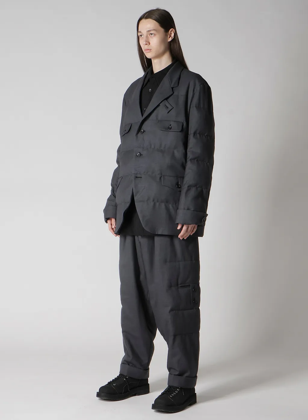 3 Buttons Horizontal Padded Jacket