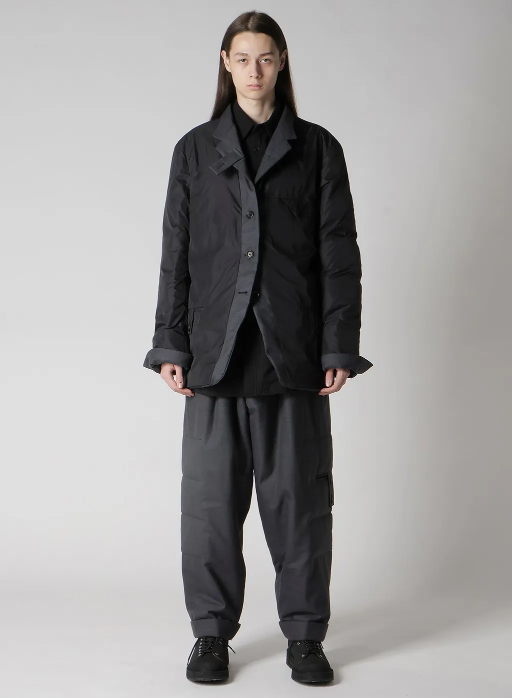 3 Buttons Horizontal Padded Jacket