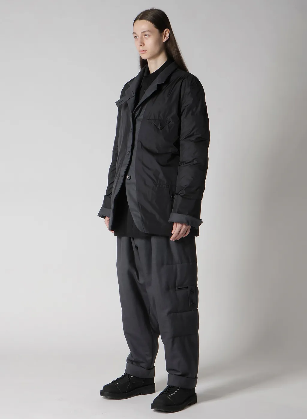 3 Buttons Horizontal Padded Jacket