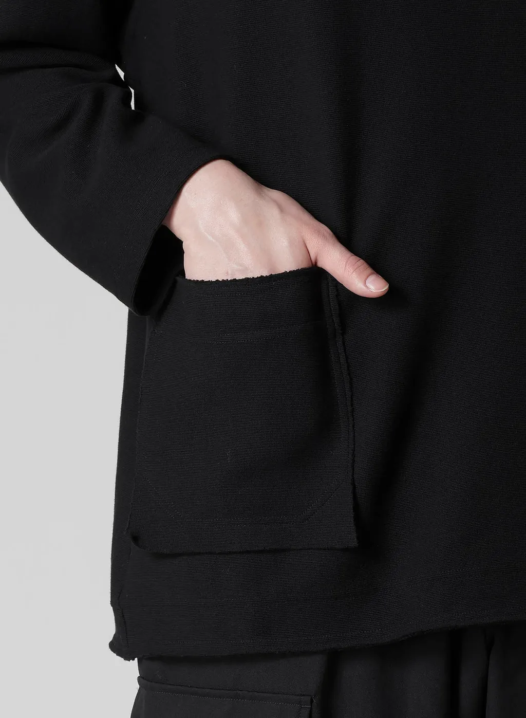 Purl Stitch Raw Edge Ls T