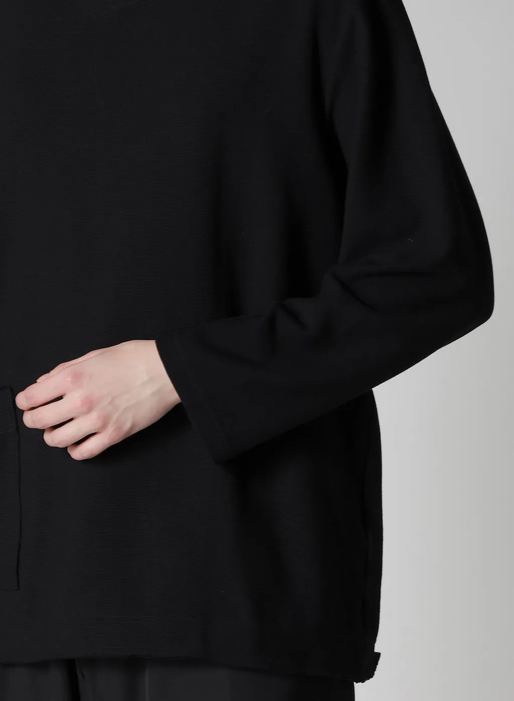 Purl Stitch Raw Edge Ls T