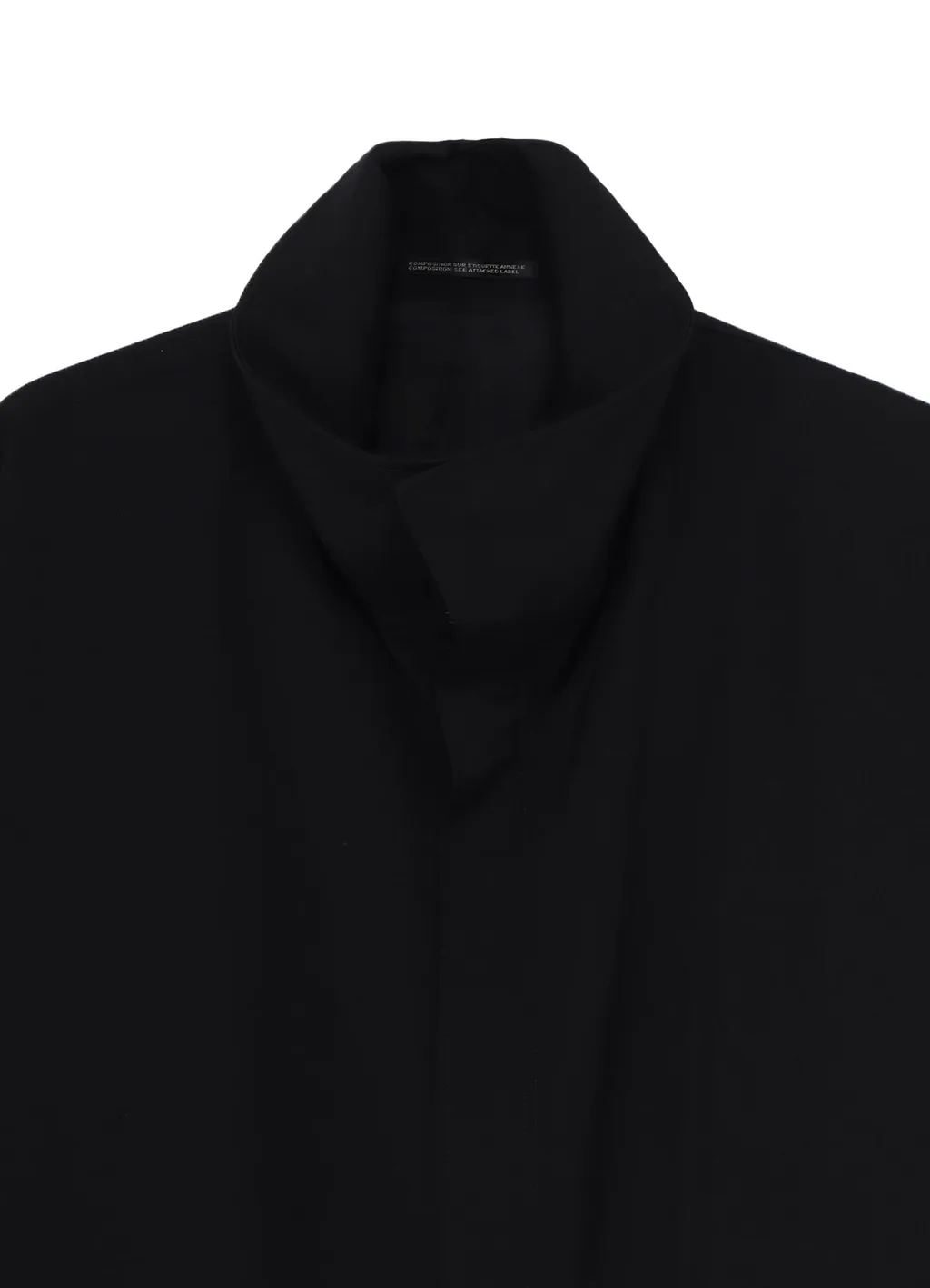 Wool Gabardine Straight Cutting Stand Collar Coat