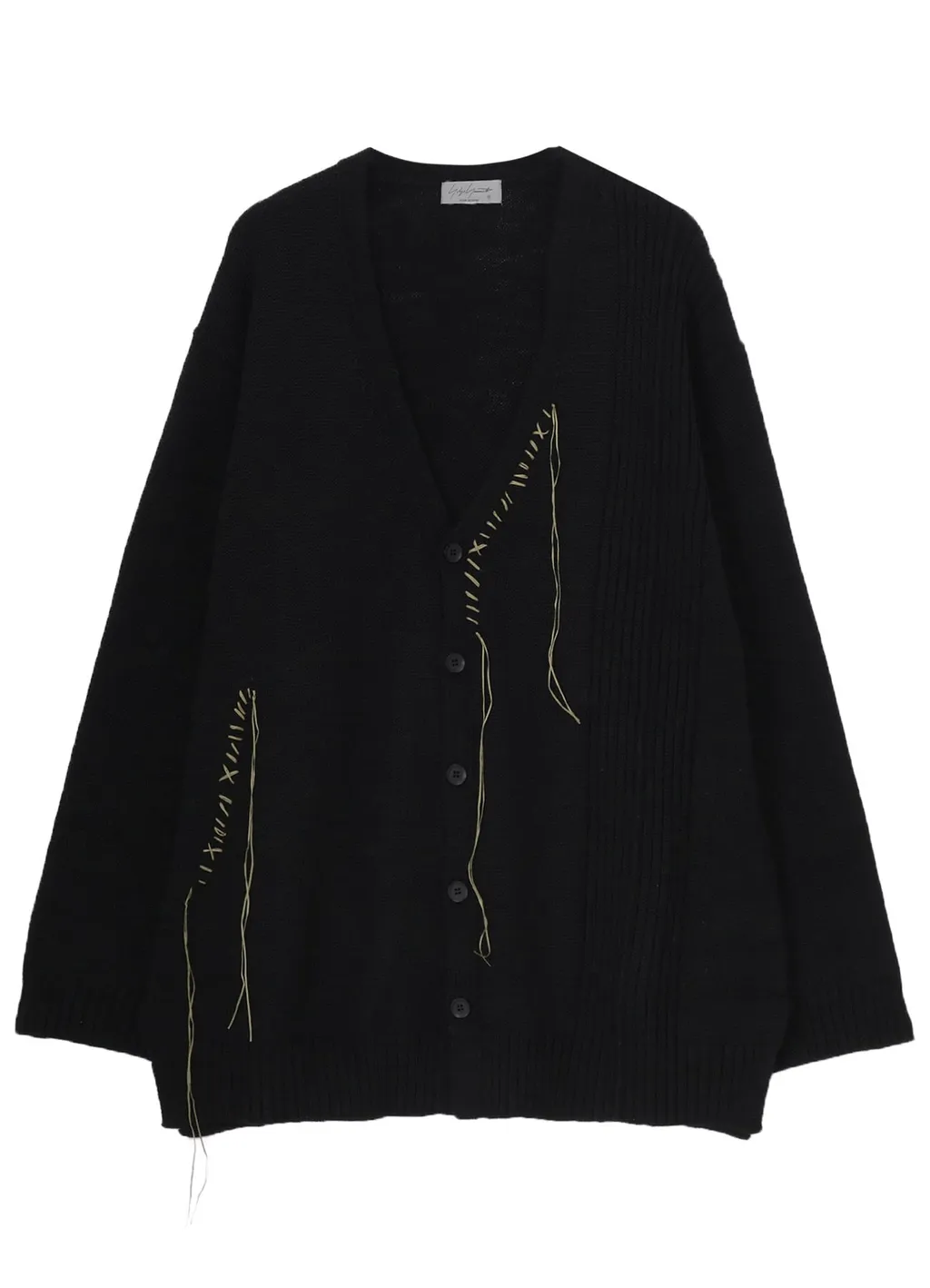 5G1P Embroidery Plain Stitch Embroidery V Neck Cardigan