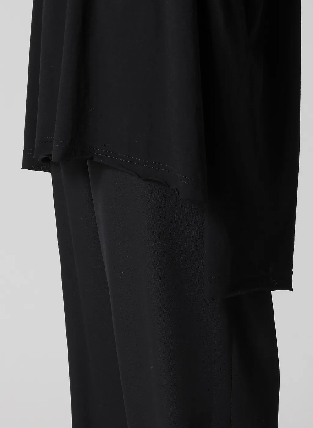 Cotton Cashmere Jersey Big Round Neck Long Slv T