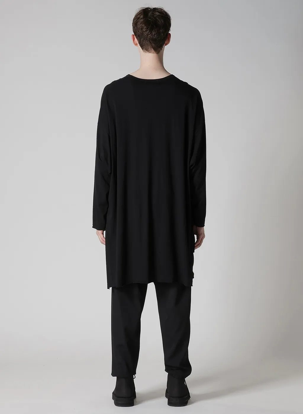 Cotton Cashmere Jersey Big Round Neck Long Slv T