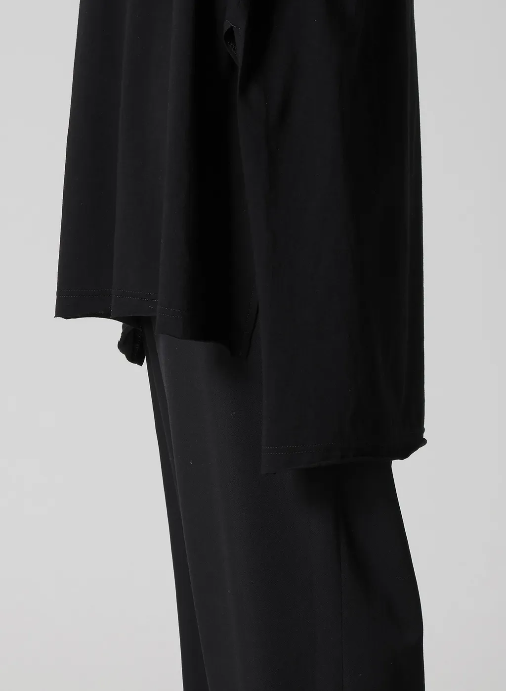Cotton Cashmere Jersey Big Round Neck Short Slv T