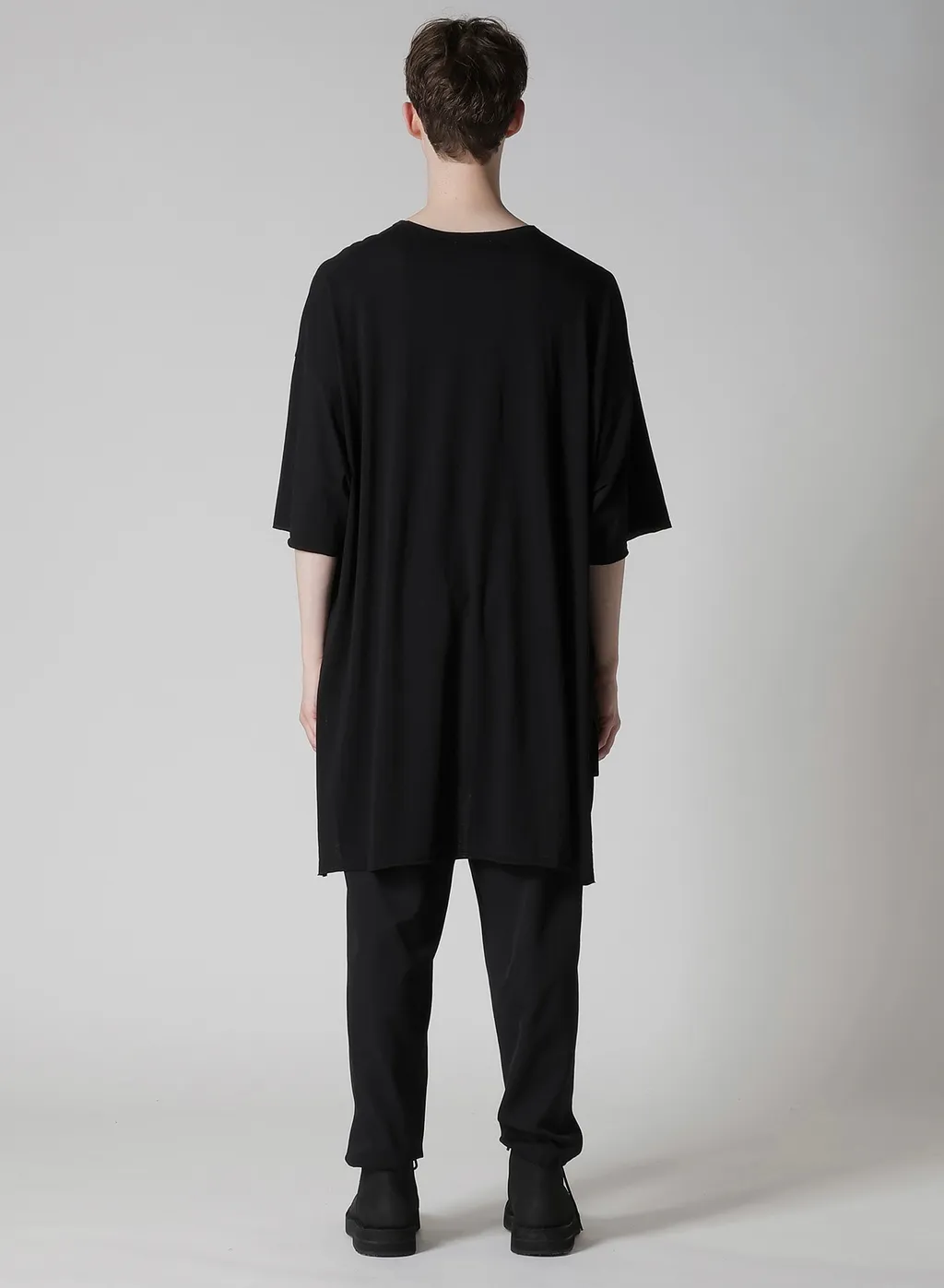 Cotton Cashmere Jersey Big Round Neck Short Slv T