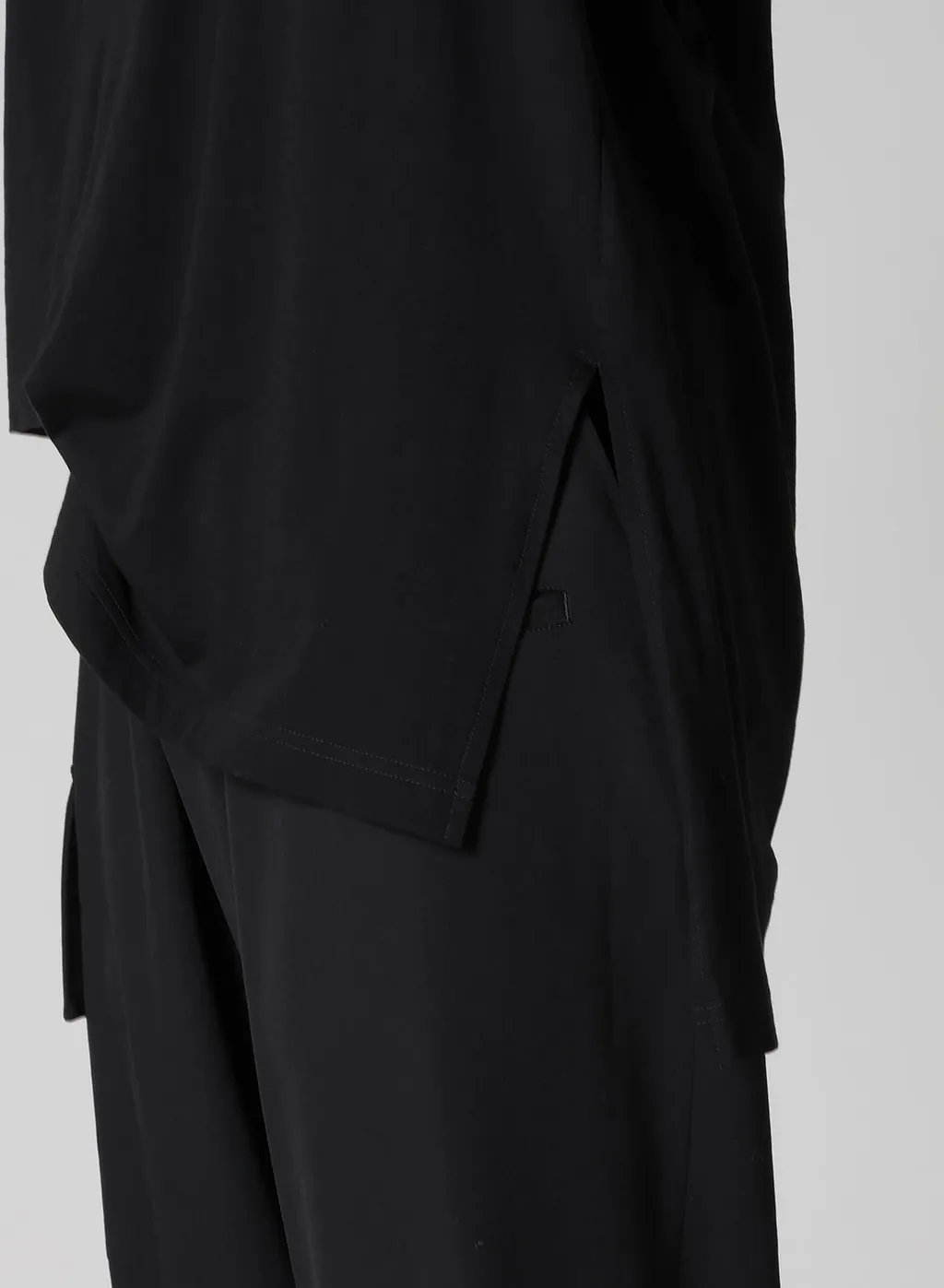 Cotton Cashmere Jersey Designed Collar Round Neck Short S