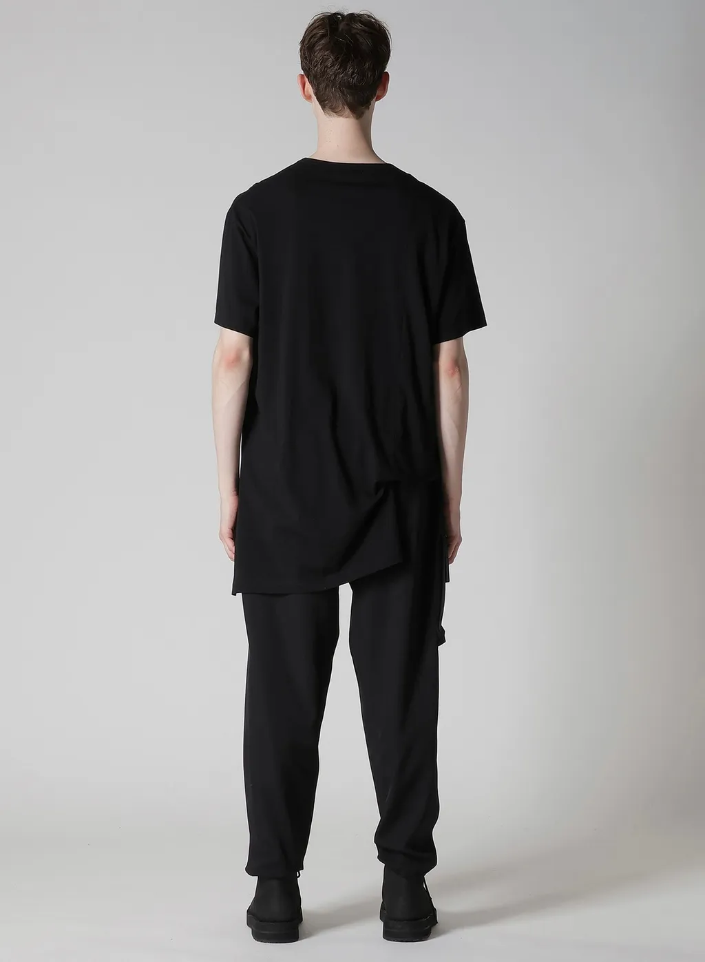 Cotton Cashmere Jersey Designed Collar Round Neck Short S