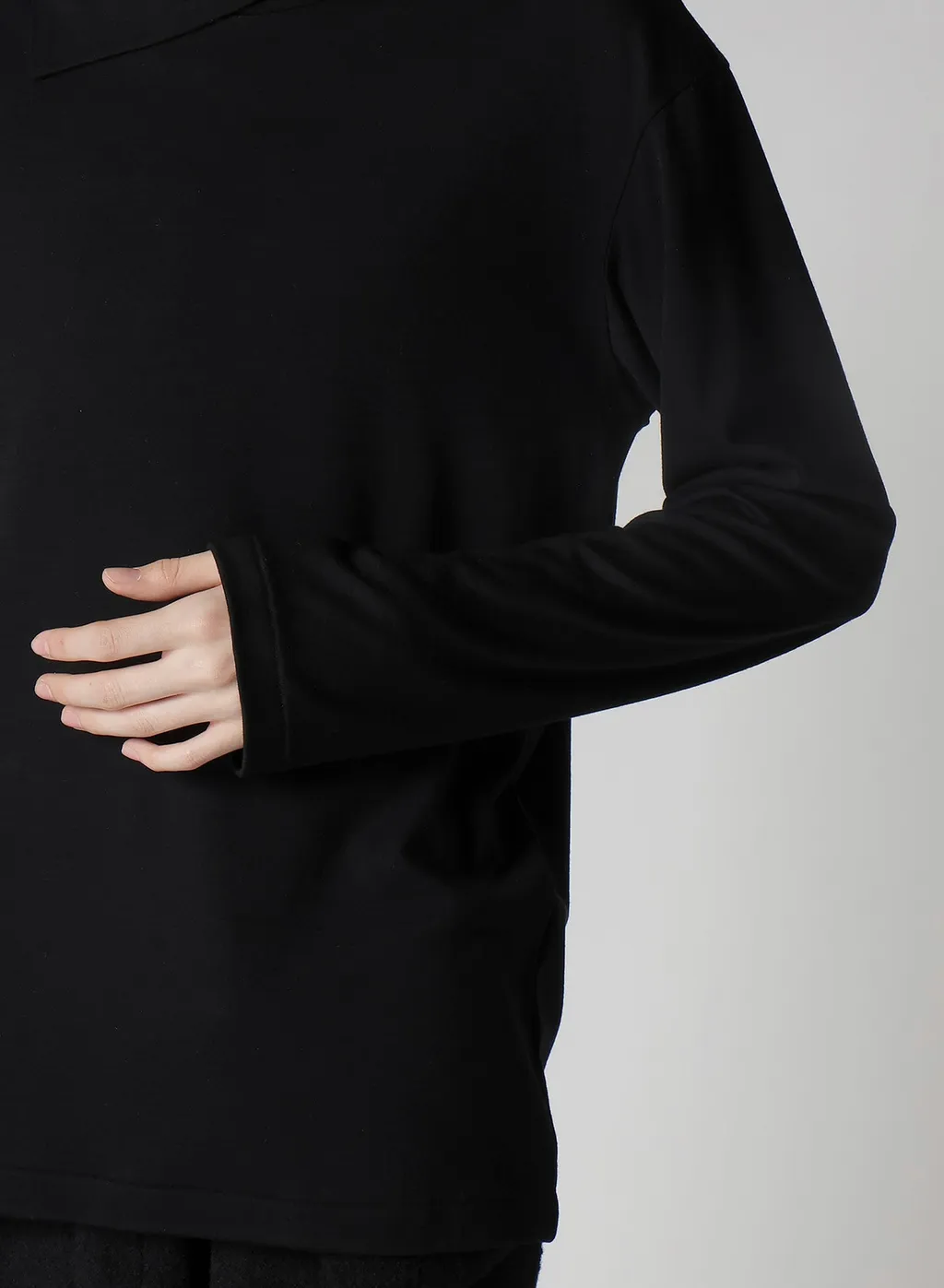 1/80 Washable Wool Interlock Layered Neck Long Slv T