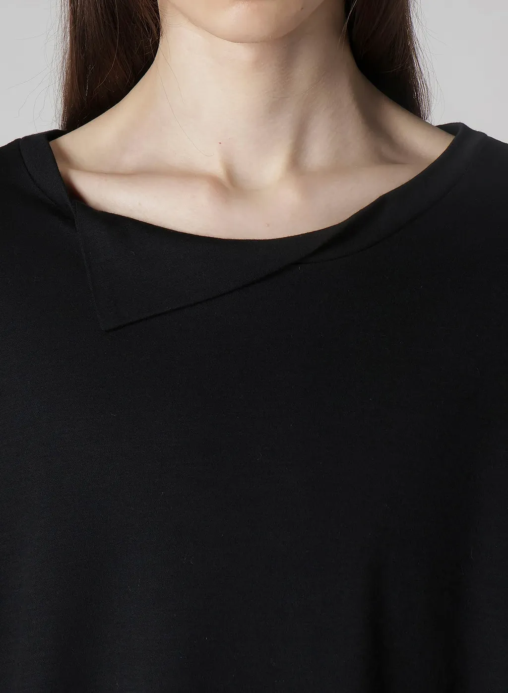 1/80 Washable Wool Interlock Layered Neck Long Slv T