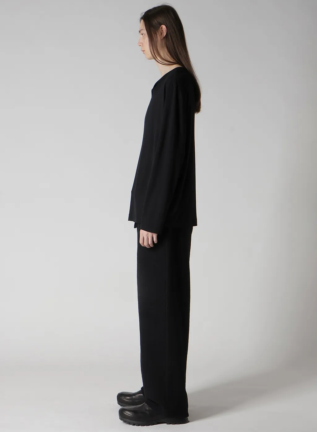 1/80 Washable Wool Interlock Layered Neck Long Slv T