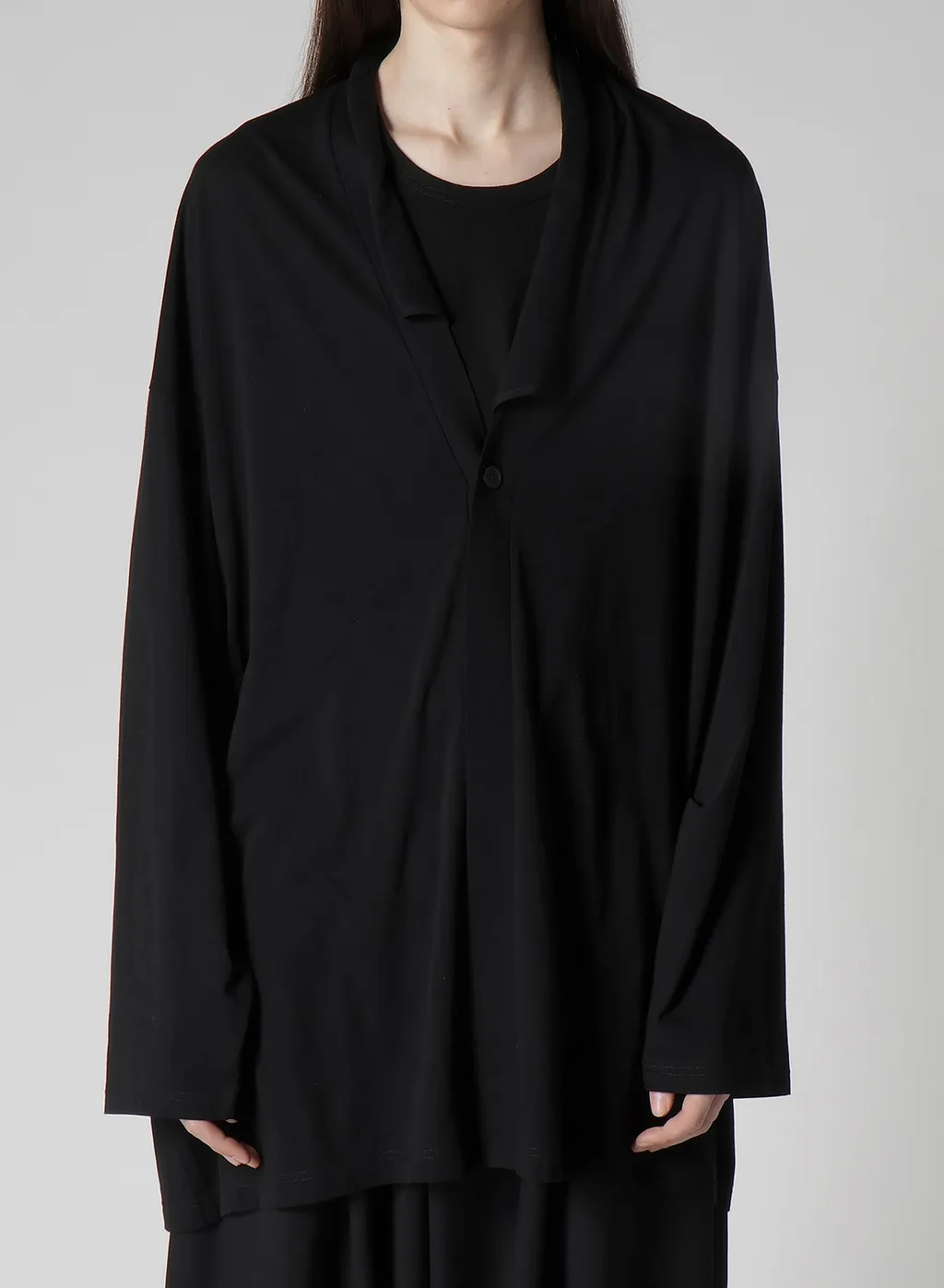 Cotton Cashmere Jersey One Button Cardigan