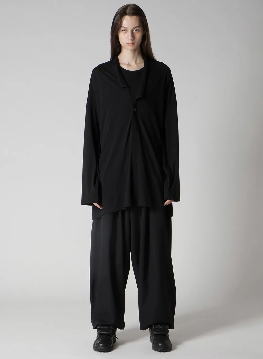 Cotton Cashmere Jersey One Button Cardigan