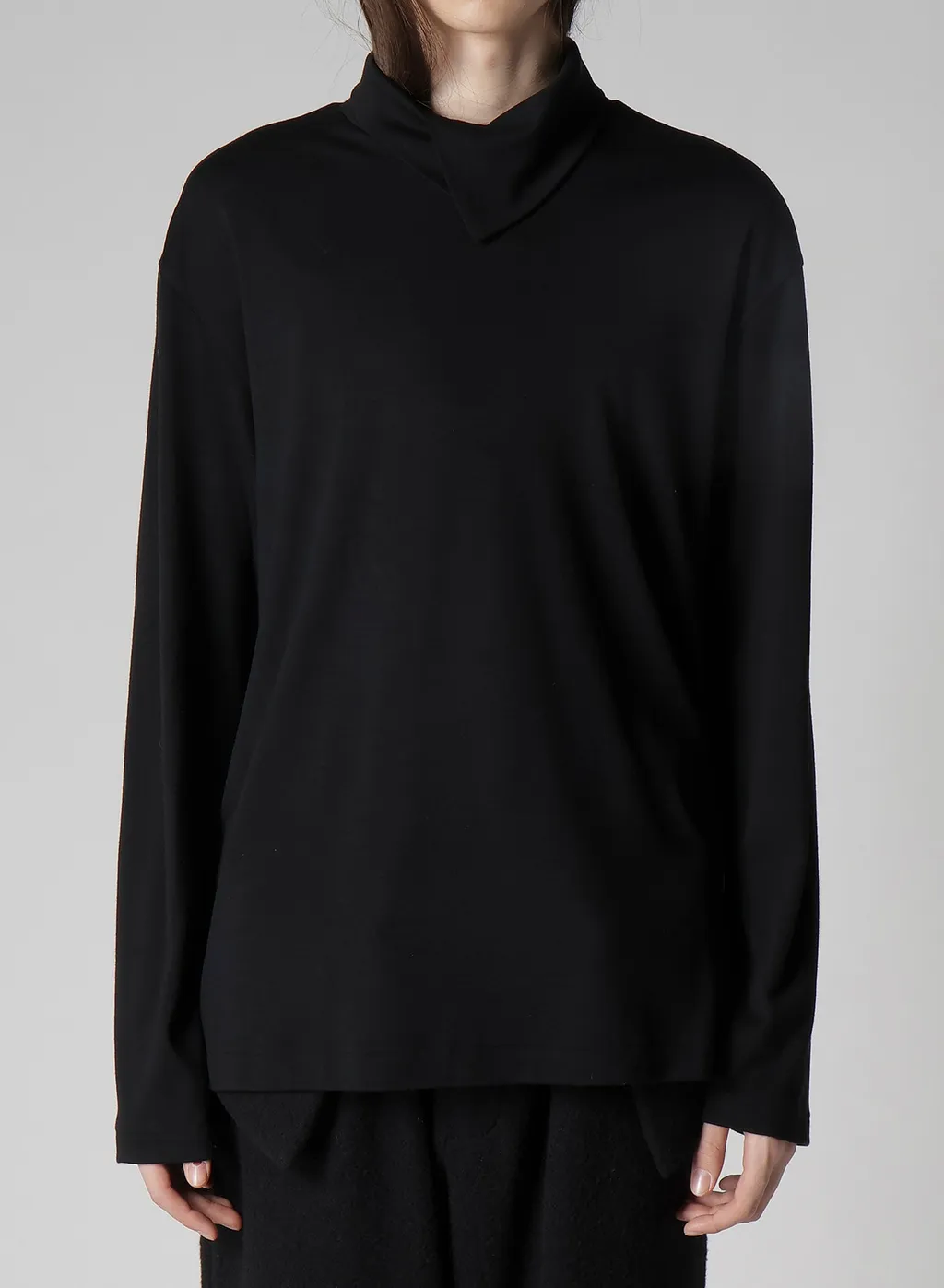 1/80 Washable Wool Interlock Layered Higk Neck T