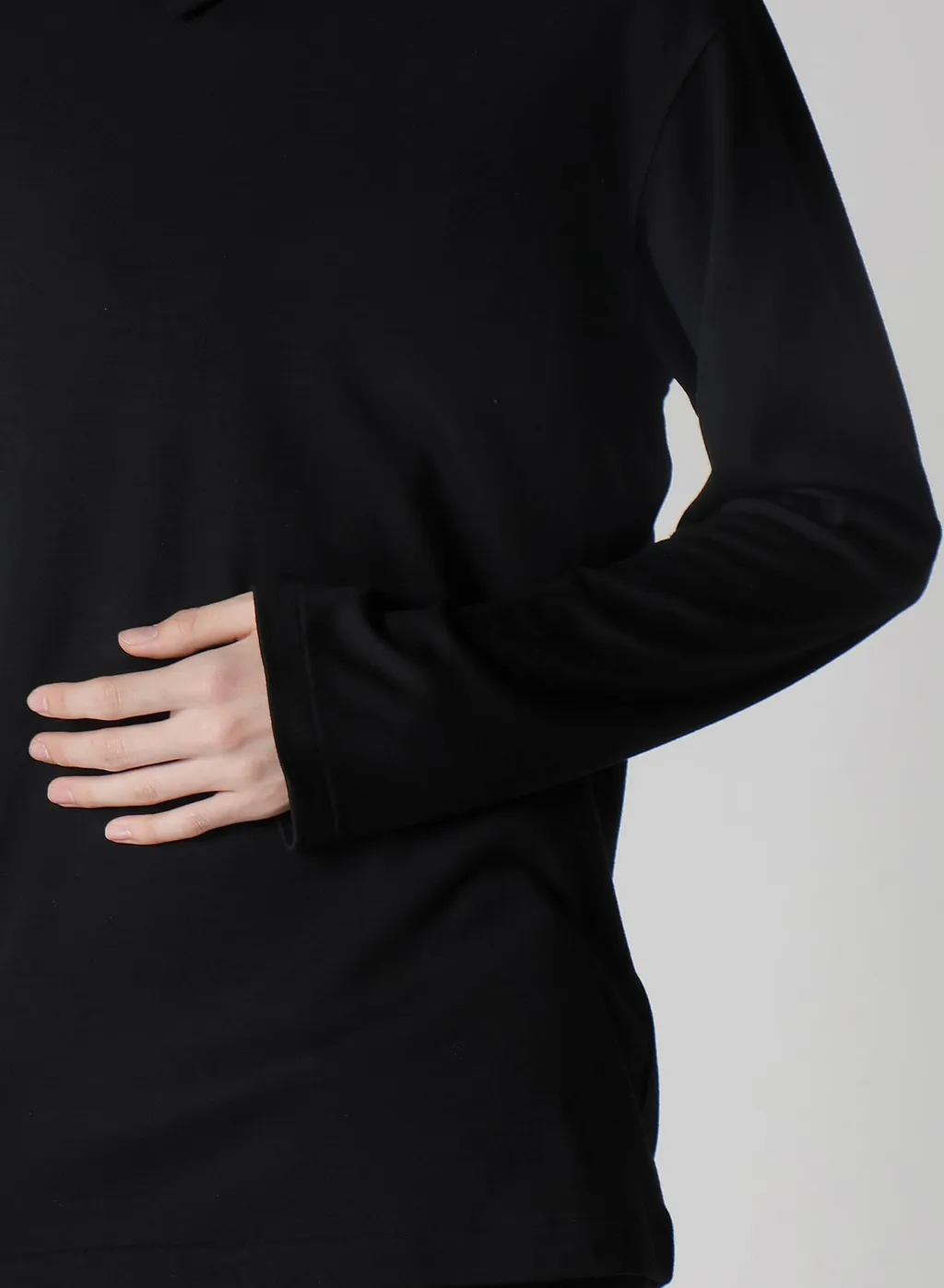 1/80 Washable Wool Interlock Layered Higk Neck T